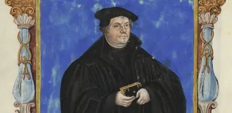 Lucas Cranach der Jüngere, Martin Luther aus dem sogenannten Stammbuch, Detail, 1543, Buchmalerei auf Pergament