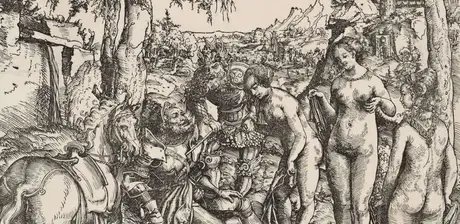 Lucas Cranach der Ältere, Das Urteil des Paris, Detail, 1508, Holzschnitt