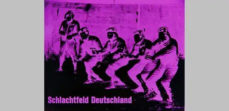 Katharina Sieverding, Grossfoto XI/1978, Schlachtfeld Deutschland, 1978, Farbfotografie, Acryl, Stahlrahmen