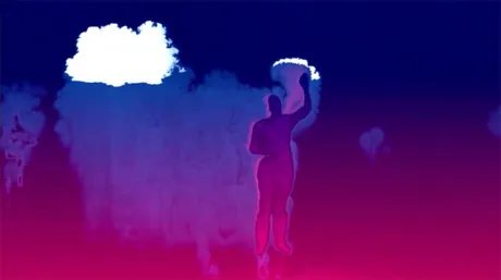 Brandon Mechtley, Julian Stein, Sha Xin Wei, iStage, Synthesis Center, ASU, Still aus Becoming Cloud (2018), Courtesy the artists