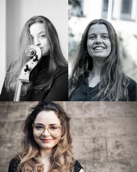 Sofia Blandu - Violoncello, Annika Rast - Querflöte, Daria Tudor - Klavier (im Uhrzeigersinn)