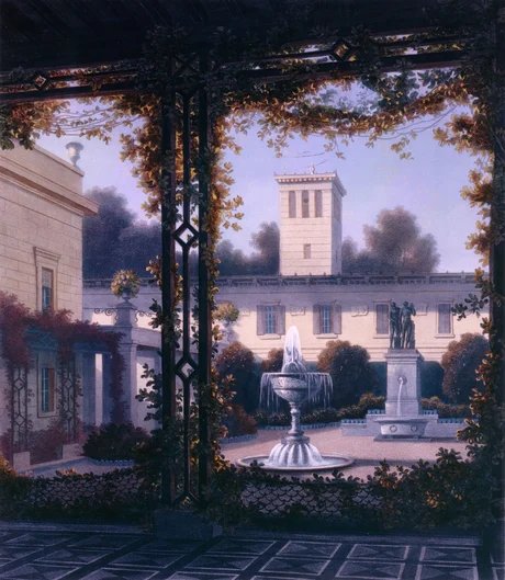 Haun nach Schirmer: Der Gartenhof von Glienicke, 1837