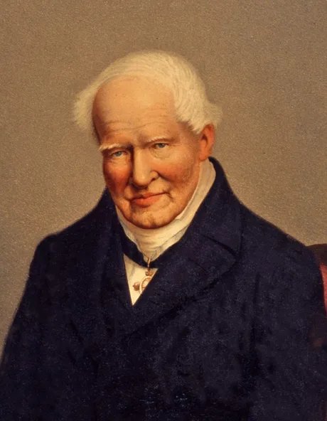 Portrait von Alexander von Humboldt, Farblithografie von J. Bardtenschlager, um 1850