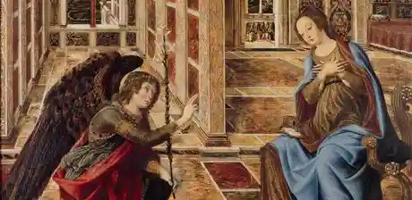 Piero del Pollaiuolo, Die Verkündigung an Maria, Detail, um 1470