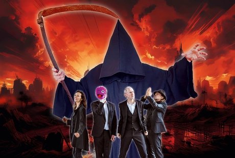KEY VISUAL Generalprobe Weltuntergang: Der Tod (Death Comedy) trifft Die Gorillas (Improtheater)