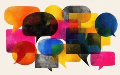 GRAFIK BUNTE SPRECHBLASEN