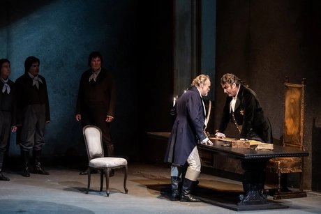 Martin Muehle als Mario Cavaradossi, Ludovic Tézier als Scarpia