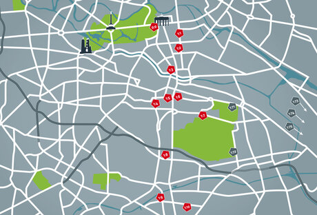 Fußball Route Berlin, Routenkarte 01 © Fußball Route Berlin