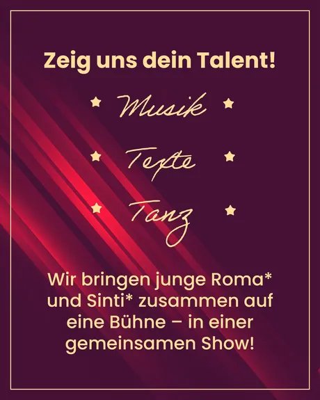 Veranstaltungen in Berlin: 1. Talentshow des Berliner Roma*&Sinti* Jugendbeirats