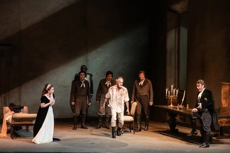 Carmen Giannattasio als Tosca, Martin Muehle als Mario Cavaradossi, Ludovic Tézier als Scarpia
