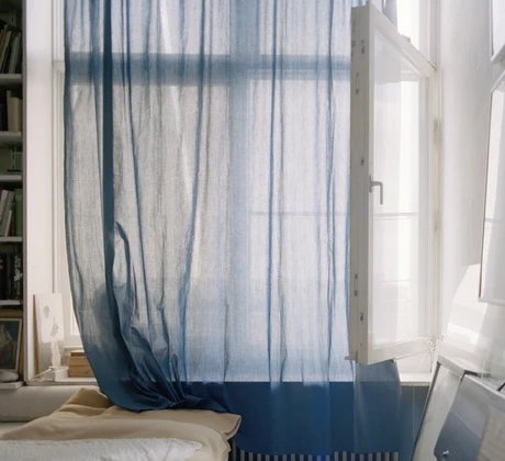 Schwedenhaus, Altonaer Straße, Hansaviertel #1, Vorhang in Wohnung im Hansaviertel