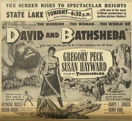 Filmplakat David & Bathsheba. Monumentalfilm von 1951 Filmplakat David & Bathsheba. Monumentalfilm von 1951