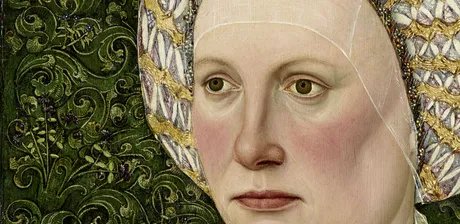 Jacob Elsner, Bildnis einer Frau mit golddurchwirkter Haube (Detail), um 1500