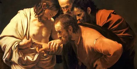 The Incredulity of Saint Thomas—Caravaggio, 1601