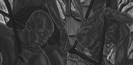 Toyin Ojih Odutola, Routine Inspection II, Detail, 2019