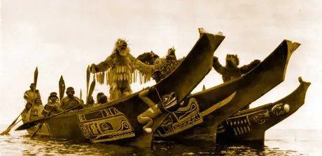 Filmstill aus „In the Land of the Head Hunters" (1914)