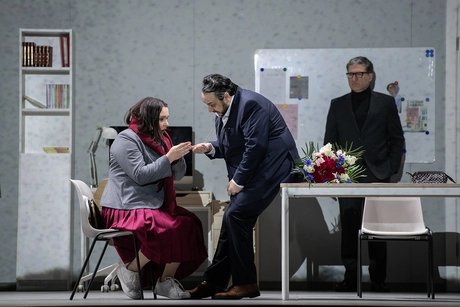Maria Motolygina als Maria / Amelia, George Petean als Simon Boccanegra, Michael Bachtadze als Paolo AlbianiBettina Stöß