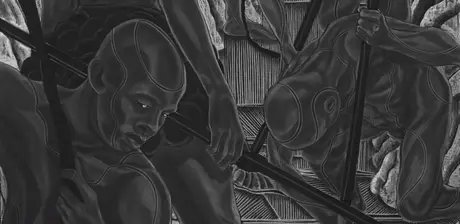 Toyin Ojih Odutola, Routine Inspection II, Detail, 2019