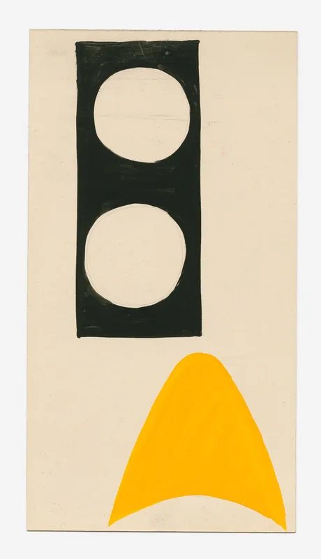 Max Bill, Ohne Titel (Zeichnung), nicht datiert, ca. 1932/33, Aquarellfarbe auf Karton, 29x15,7cm