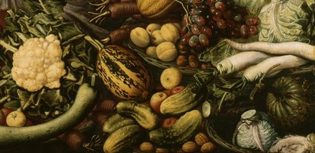 Pieter Aertsen, Marktfrau am Gemüsestand (Detail), 1567