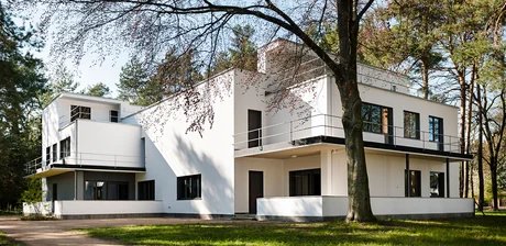 Meisterhaus Kandinsky | Klee (1925–26), Architekt: Walter Gropius, Außenansicht Gartenseite, 2019