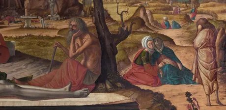 Vittore Carpaccio, Die Grabbereitung Christi, Detail, um 1515-1520