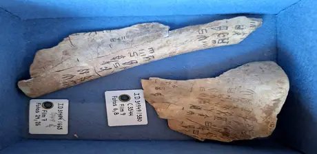 Chinesische Orakelknochen aus der Dschang-Dynastie