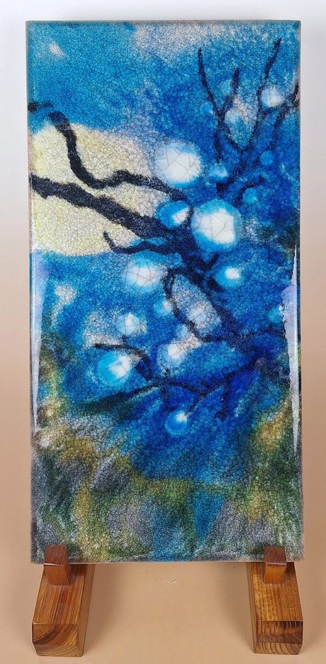 Bildplatte von Fridegart Glatzle, Karlsruher Majolika, 1970er Jahre