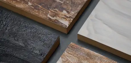 Kollektion von Furnieren aus Borkenkäferholz