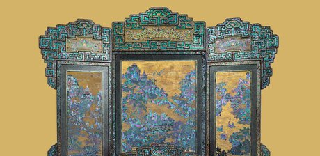 Kaiserlicher Thron mit Paravent, China 17. Jh., Detail