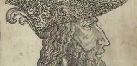 Antonio del Pollaiuolo (zugeschrieben), Der Großtürke Mehmed II „El Gran Turco“, Detail, um 1470/75