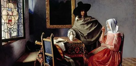 Jan Vermeer van Delft, Das Glas Wein, Detail, um 1661/62