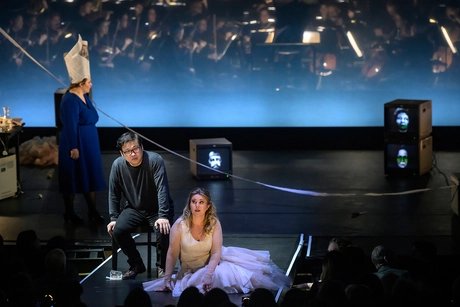 Judit Kutasi als Amneris, Christina Nilsson als Aida, SeokJong Baek als RadamesBettina Stöß