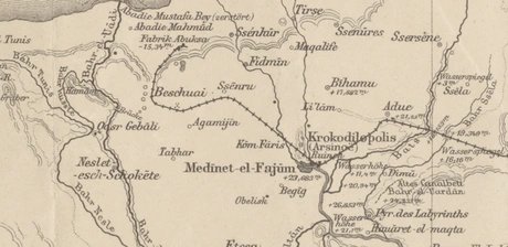 Ausschnitt aus Schweinfurths Karte des Fayum.