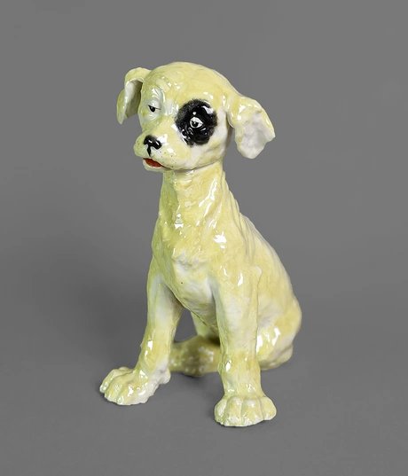 Hund, Porzellan Wiener Manufaktur Friedrich Goldscheider, 1914 Jean Carlos (Zuschreibung)