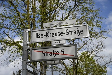 Die ehemalige Nummernstraße 5 in Buch trägt nun den Namen Ilse-Krause-Straße