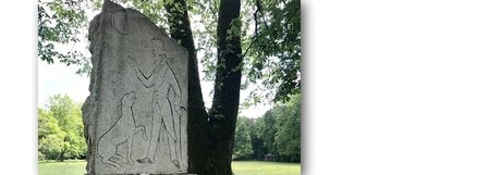 E.T.A.-Hoffmann-Denkmal im Bamberger Hain, den auch Mendelssohn Bartholdy besucht hat