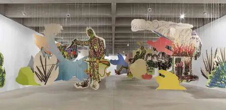 Petrit Halilaj, Very volcanic over this green feather, 2021, Installationsansicht, Tate St Ives