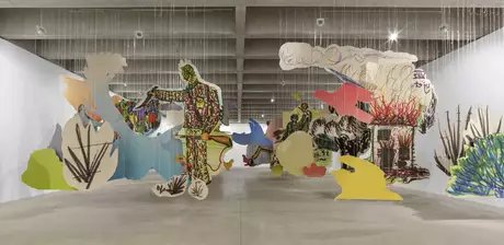 Petrit Halilaj, Very Volcanic over this Green Feather, 2021, Installationsansicht, Tate St Ives