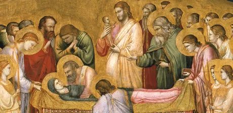 Giotto, Der Tod Mariae (Detail). Um 1310