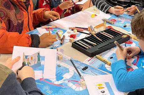 Kinder bei einem Workshop im Museum Nikolaikirche.