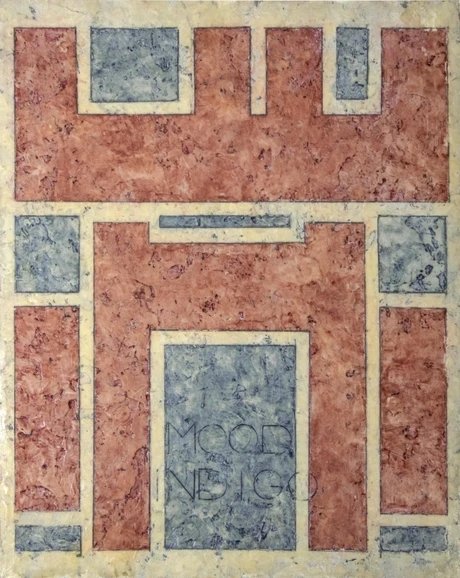 Mood Indigo, um 2002, Enkaustik auf MDF