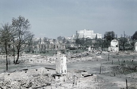 Zerstörungen in Minsk, 10. Juli 1941