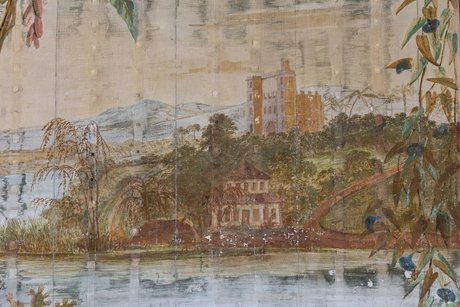 Schloss Pfaueninsel, Otaheitisches Kabinett , Detail des Wandgemäldes von Peter Ludwig Lütke © Bildarchiv Foto Marburg, SPSG / Andreas Lechtape (CbDD)