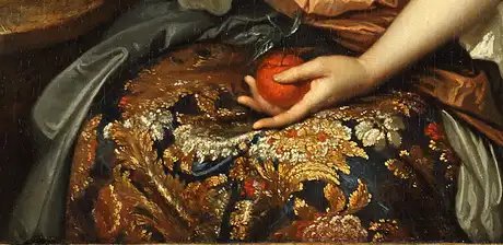 Caspar Netscher, Bildnis einer Dame, Detail, 1679