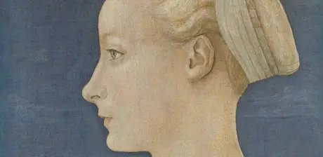 Piero del Pollaiuolo, Profilbildnis einer jungen Frau (Detail), um 1465