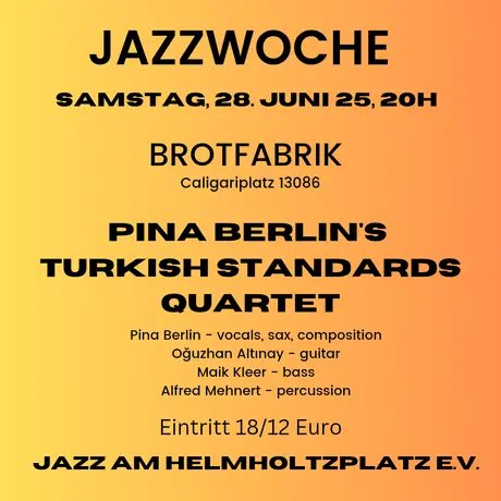 POSTER Pina Berlin's Turkish Standards Quartet