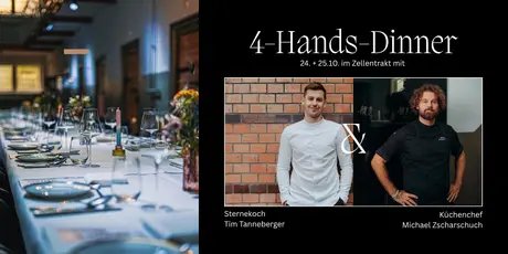 VISUAL 4-Hands-Dinner mit Küchenchef Michael Zscharschuch und Sternekoch Tim Tanneberger im THE KNAST