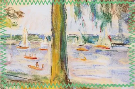 Max Liebermann, Blick auf dem Wannsee mit Booten, um 1925