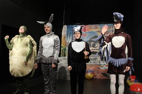 Raphaela, Sancho, Celeste und Gonzales in "Die Schildkröte und der Wunschfelsen"